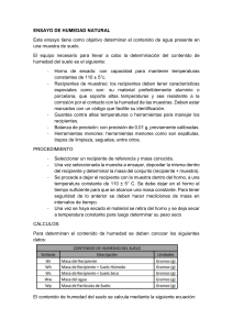 Ensayo de Humedad Natural del Suelo: Procedimiento y Cálculos