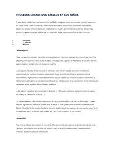 Procesos Cognitivos Básicos en Niños: Percepción, Atención y Memoria