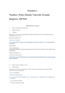 Criptografía Clásica: Ejercicios de Cifrado y Descifrado