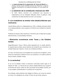 Causas de la Separación de Texas de México