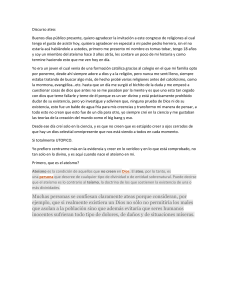 Discurso sobre el ateísmo: viaje personal y visión científica