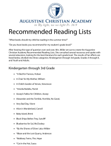 Recommended Reading Lists | Augustine Christian Academy