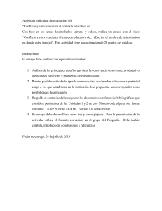 Ensayo Conflicto y Convivencia: Análisis Contexto Educativo