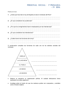 Virreinato del Perú: Práctica de Clase 5º Primaria