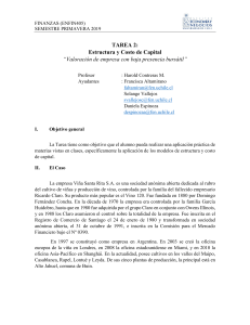 Tarea Finanzas: Valoración de Viña Santa Rita S.A.