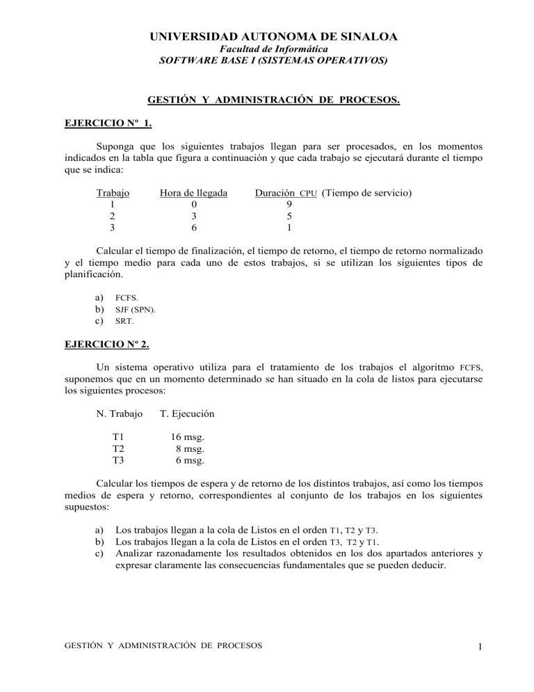 Ejercicios Admon De Procesos