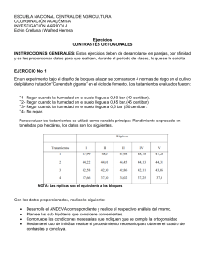 Ejercicios de Contrastes Ortogonales en Agricultura