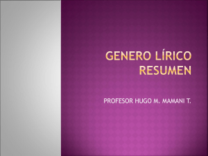 RESUMEN DE CONTENIDOS - GENERO LIRICO