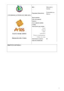 Programa del Curso: Licenciatura en Música, UACH