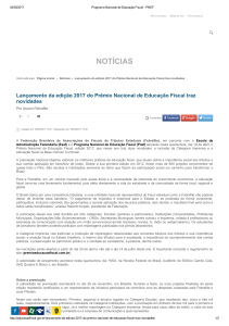 Lançamento do Prêmio Nacional de Educação Fiscal 2017