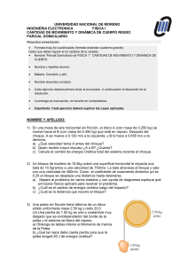 Examen Física I: Cantidad de Movimiento y Dinámica