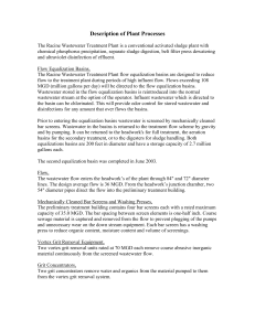 Racine Wastewater Treatment Plant Processes Description