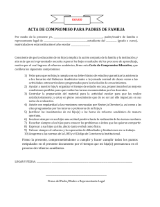 Carta de Compromiso para Padres: Refuerzo Académico