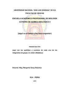 Presentación Química Biológica II - UNICA