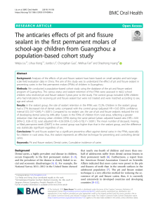 Pit and Fissure Sealant Efficacy in Guangzhou Children