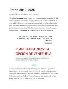Análisis Plan de la Patria 2019-2025: Perspectivas y Desafíos