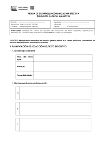 Prueba de Comunicación Efectiva: Textos Expositivos