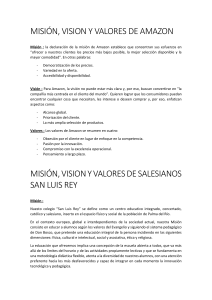Misión, Visión y Valores: Amazon vs. Salesianos San Luis Rey