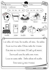 Hoja de ejercicios de lectura: Sílabas con 's'