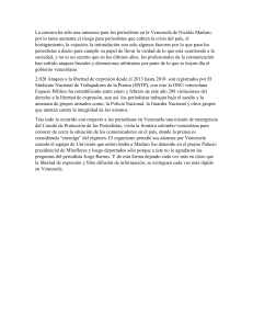 Censura y Riesgos para Periodistas en Venezuela
