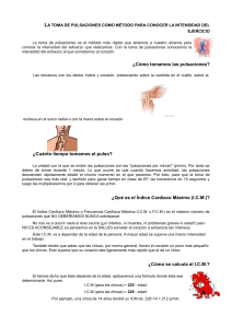 Toma de Pulsaciones y Intensidad del Ejercicio