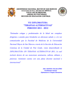 Diplomatura en Terapias Alternativas - UNMSM