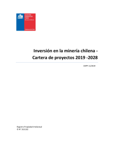 Inversión Minera Chilena 2019-2028: Cartera de Proyectos