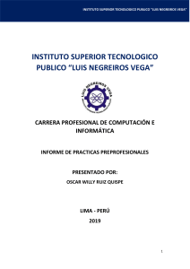 Informe Prácticas Preprofesionales Computación e Informática
