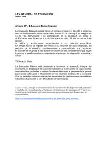 Ley General de Educación: Educación Inclusiva en Perú