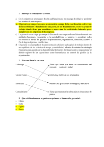 Ejercicios de Gerencia: Conceptos Clave y Civilizaciones Pioneras