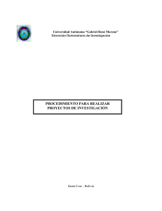 Procedimiento Proyecto Investigación UAGRM, Bolivia