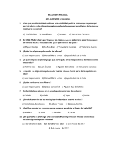 Examen de Historia de Tabasco 3er Grado