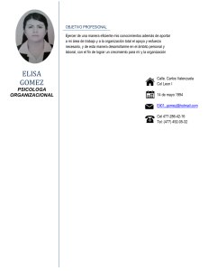 Currículum Vitae Elisa Gómez - Psicóloga Organizacional