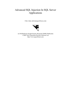 Advanced SQL Injection in SQL Server Applications
