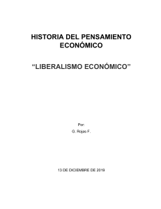 Liberalismo Económico: Historia del Pensamiento Económico
