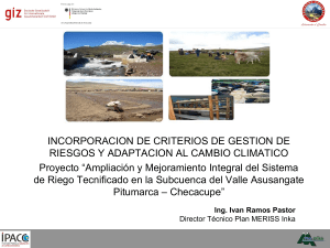 Gestión de Riesgos y Cambio Climático en Riego Tecnificado