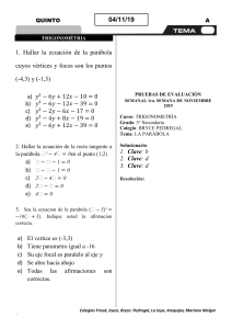 Examen de Trigonometría: Parábolas y Rectas Tangentes