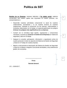 Política de SST: Seguridad y Salud en el Trabajo