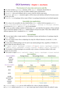 Java Basics Summary: Class Structure, Data Types, Modifiers