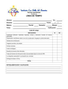 Lista de Cotejo: Línea de Tiempo - Bachillerato
