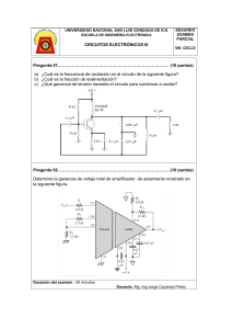 Examen Circuitos Electrónicos III - Osciladores y Amplificadores