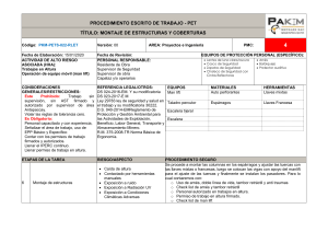 PET Montaje Estructuras y Coberturas - Seguridad Laboral