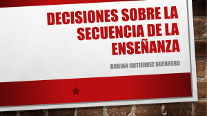 Enseñanza: Secuencia, Análisis de Tareas y Modelos de Conceptos