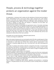 Cybersecurity: People, Process, & Technology for Insider Threat Protection