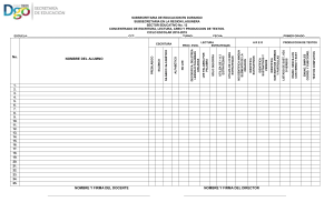 Registro de Evaluación: Escritura, Lectura, Producción de Textos