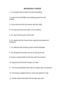 Impersonal Passive & Have Something Done Worksheet