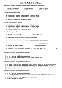 Ejercicios de Química: Mezclas, Estados y Concentración