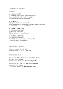 Programa de Voleibol: Temario, Calendario y Horario