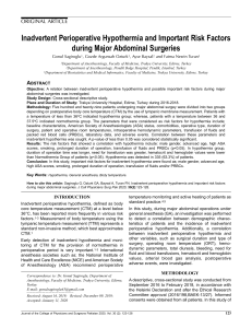 Hypothermia Risk Factors in Abdominal Surgery