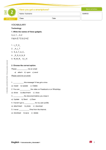 Technology & Family Vocabulary Worksheet for English Learners